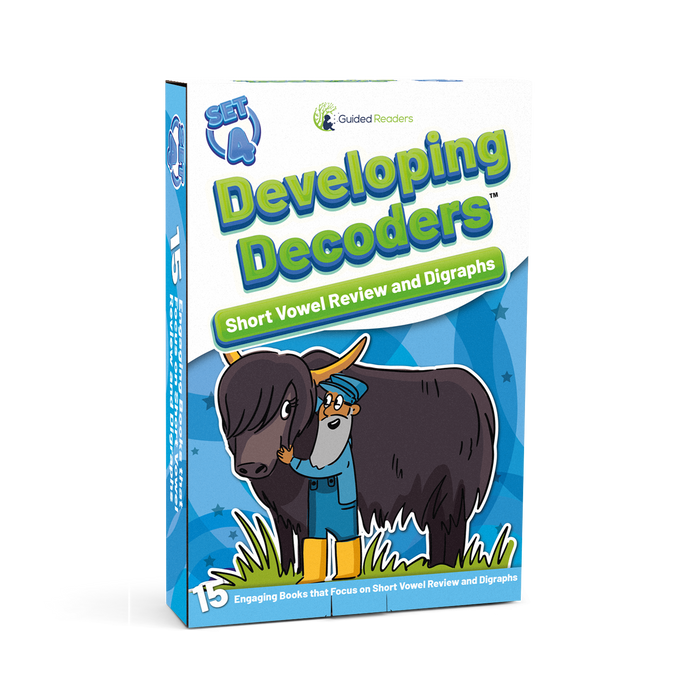 Decodable Readers: 15 Digraphs and Short Vowel Review Phonics Books for Beginning Readers (Developing Decoders Set 4)