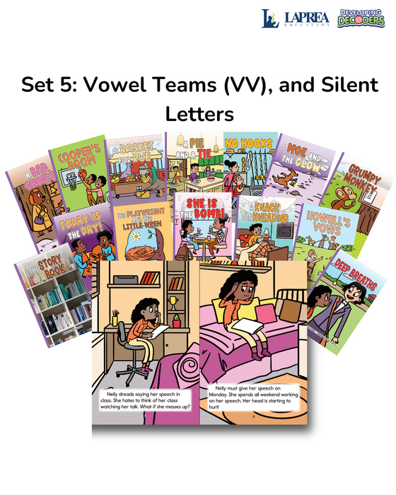 Developing Decoders Purple Collection Set 5: Vowel Teams (VV), and Silent Letters (1 set, 15 titles)