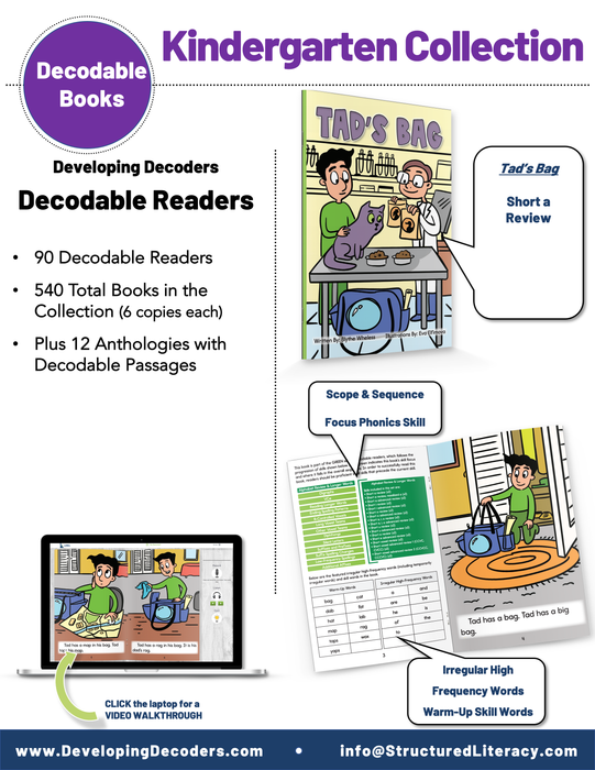 Kindergarten Developing Decoders Green Fiction Collection (540 Books + 12 Anthologies - Green Set)