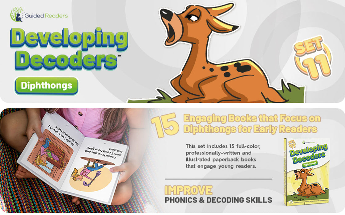 Decodable Readers: 15 Diphthongs Phonics Books for Beginning Readers (Developing Decoders Set 11)