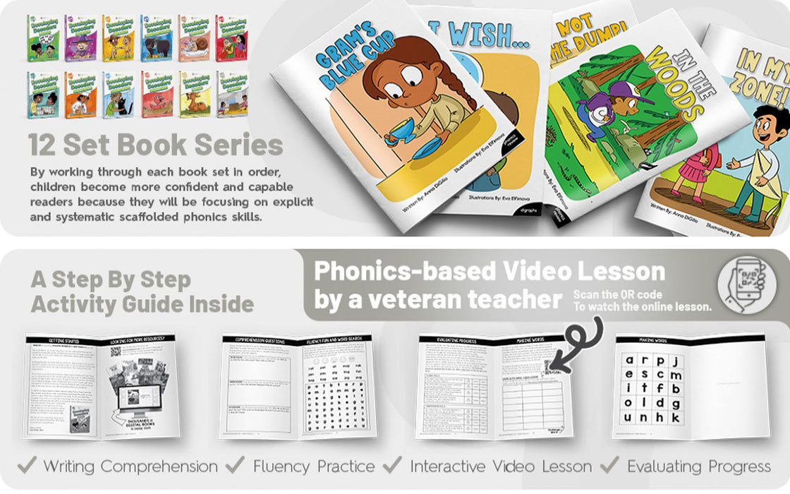 Decodable Readers: 15 Phonics Review Phonics Books for Beginning Readers (Developing Decoders Set 12)