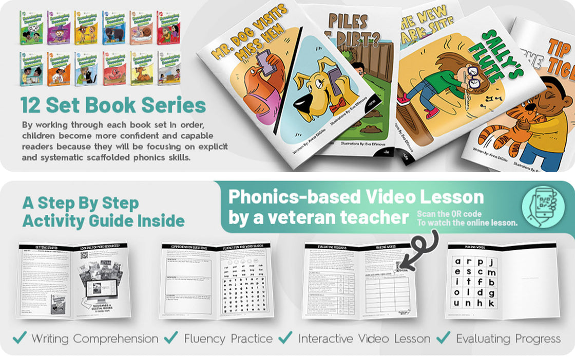 Decodable Readers: 15 Long Vowels with Final Silent E Phonics Books for Beginning Readers (Developing Decoders Set 7)