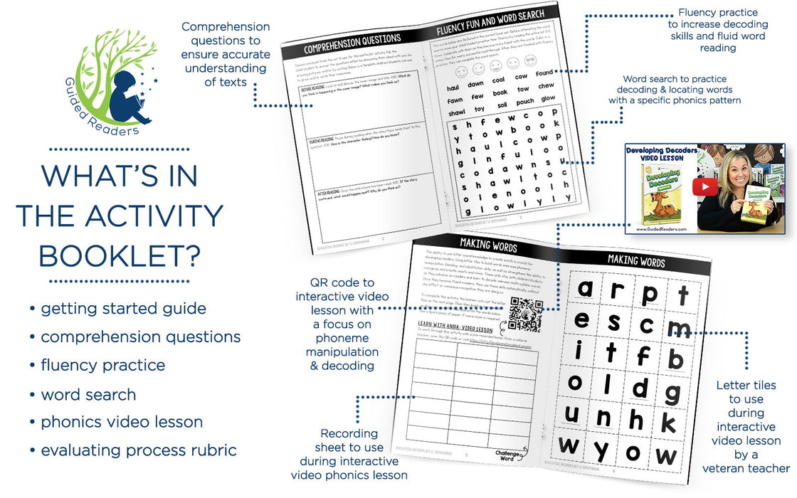 Decodable Readers: 15 Diphthongs Phonics Books for Beginning Readers (Developing Decoders Set 11)
