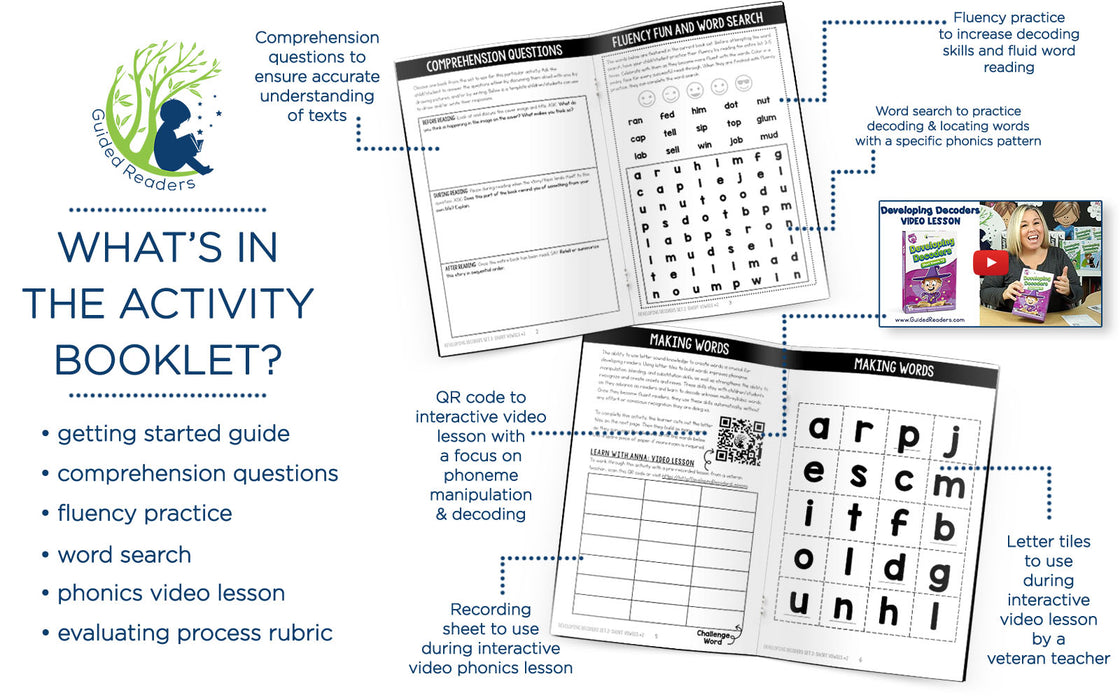 Decodable Readers: 15 Short Vowel Phonics Decodable Books for Beginning Readers (Developing Decoders Set 2)