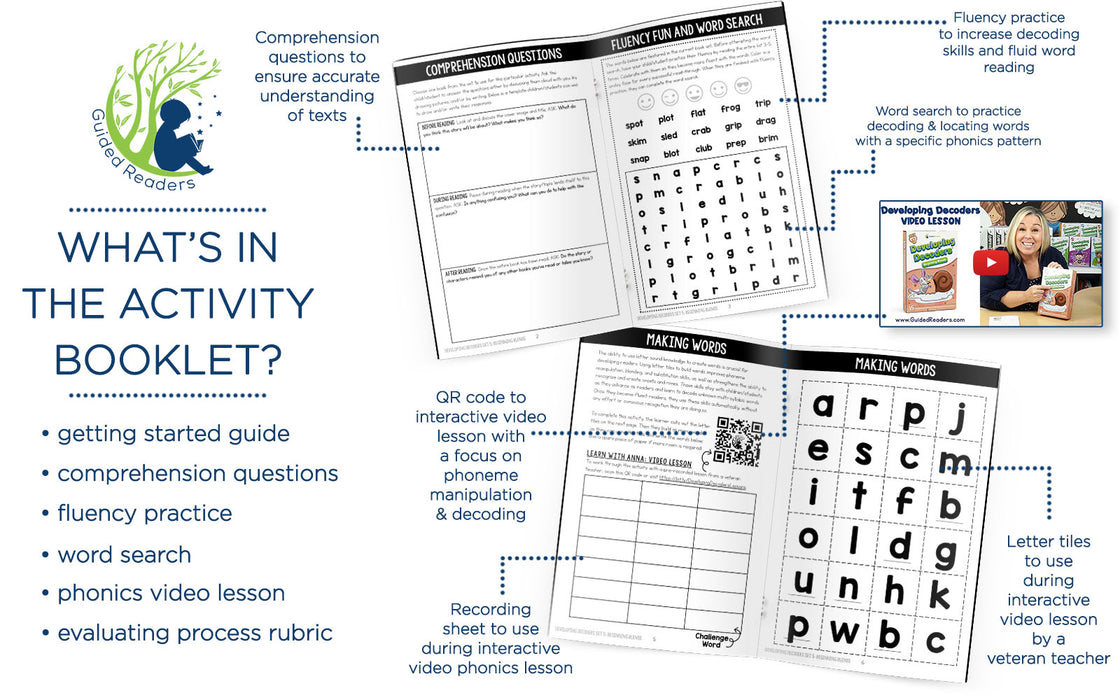 Decodable Readers: 15 Beginning Blends Phonics Decodable Books for Beginning Readers (Developing Decoders Set 5)