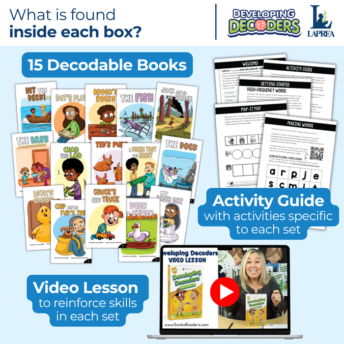 Decodable Readers: 15 Short Vowel Phonics Decodable Books for Beginning Readers (Developing Decoders Set 3)