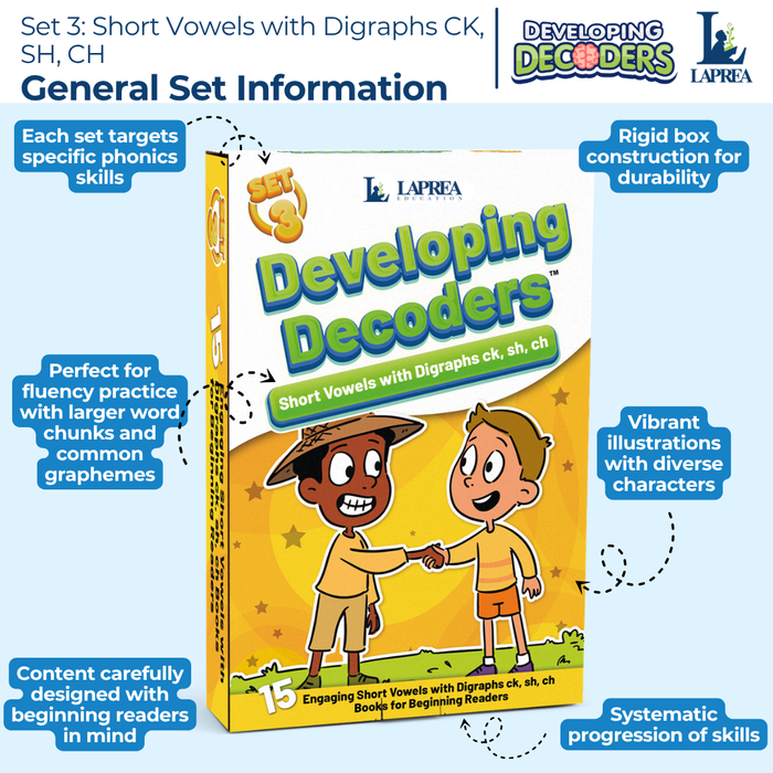 Decodable Readers: 15 Short Vowel Phonics Decodable Books for Beginning Readers (Developing Decoders Set 3)