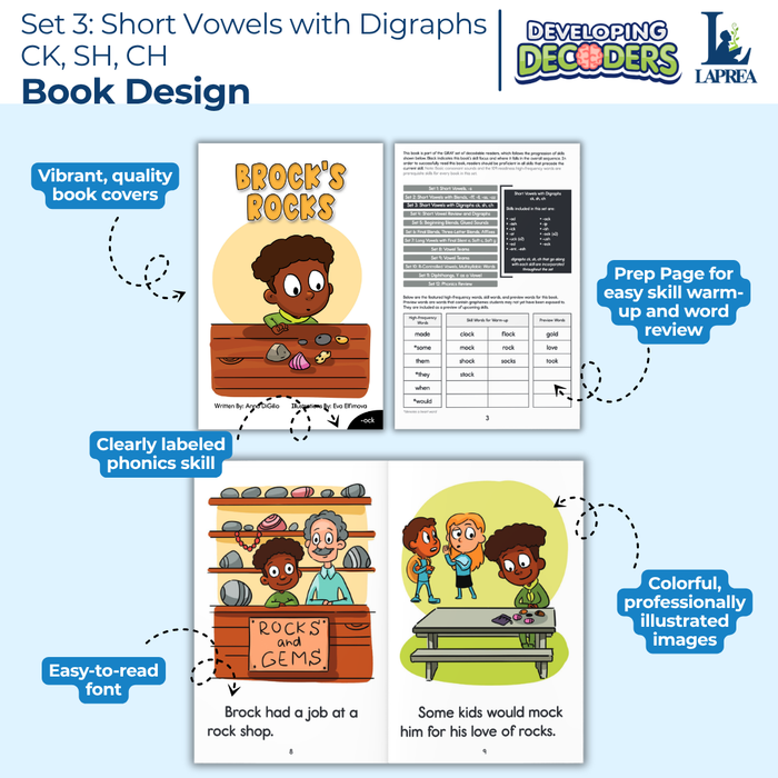 Decodable Readers: 15 Short Vowel Phonics Decodable Books for Beginning Readers (Developing Decoders Set 3)