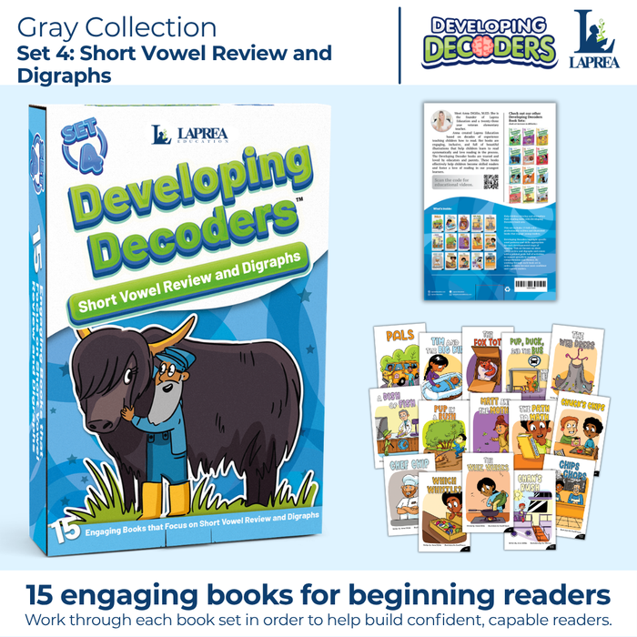 Decodable Readers: 15 Digraphs and Short Vowel Review Phonics Books for Beginning Readers (Developing Decoders Set 4)