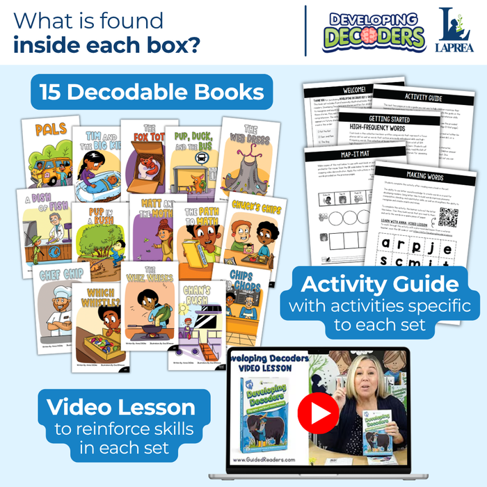 Decodable Readers: 15 Digraphs and Short Vowel Review Phonics Books for Beginning Readers (Developing Decoders Set 4)