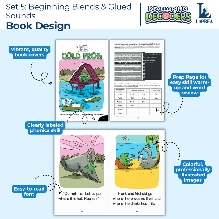 Decodable Readers: 15 Beginning Blends Phonics Decodable Books for Beginning Readers (Developing Decoders Set 5)