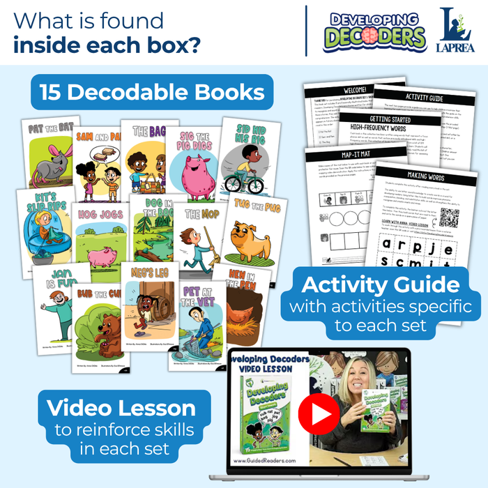 Decodable Readers: 15 Short Vowel Phonics Decodable Books for Beginning Readers (Developing Decoders Set 1)