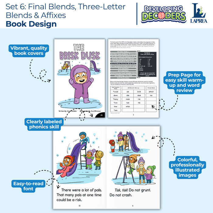 Decodable Readers: 15 Beginning and Final Blends Phonics Books for Beginning Readers (Developing Decoders Set 6)