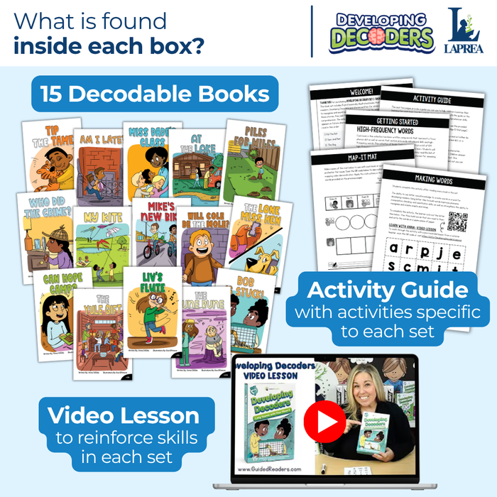 Decodable Readers: 15 Long Vowels with Final Silent E Phonics Books for Beginning Readers (Developing Decoders Set 7)
