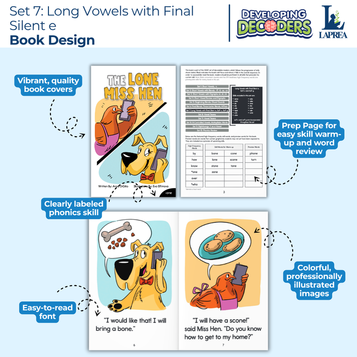 Decodable Readers: 15 Long Vowels with Final Silent E Phonics Books for Beginning Readers (Developing Decoders Set 7)