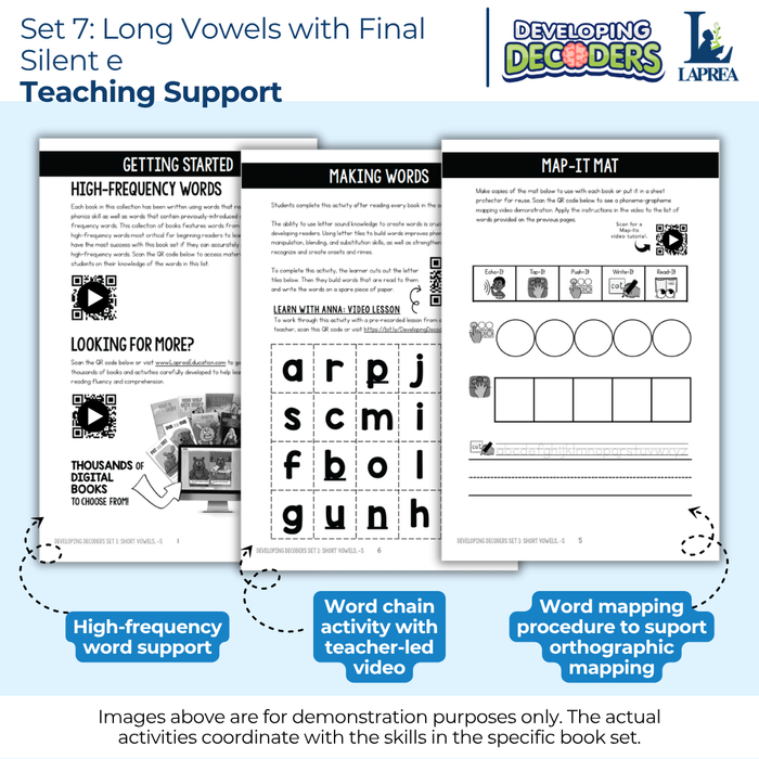 Decodable Readers: 15 Long Vowels with Final Silent E Phonics Books for Beginning Readers (Developing Decoders Set 7)