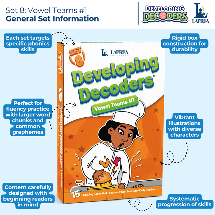Decodable Readers: 15 Long Vowel Teams Phonics Books for Beginning Readers (Developing Decoders Set 8)