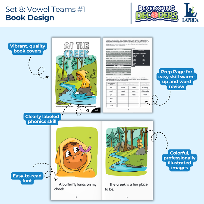 Decodable Readers: 15 Long Vowel Teams Phonics Books for Beginning Readers (Developing Decoders Set 8)