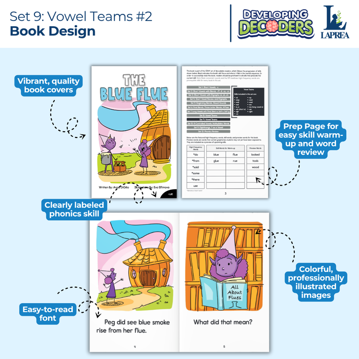 Decodable Readers: 15 Long Vowel Teams Phonics Books for Beginning Readers (Developing Decoders Set 9)