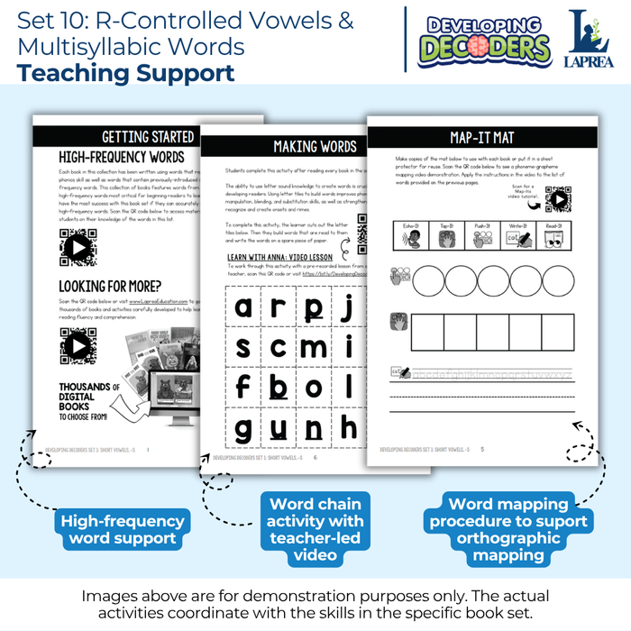 Decodable Readers: 15 R-Controlled Vowels & Multisyllabic Words Phonics Books for Beginning Readers (Developing Decoders Set 10)