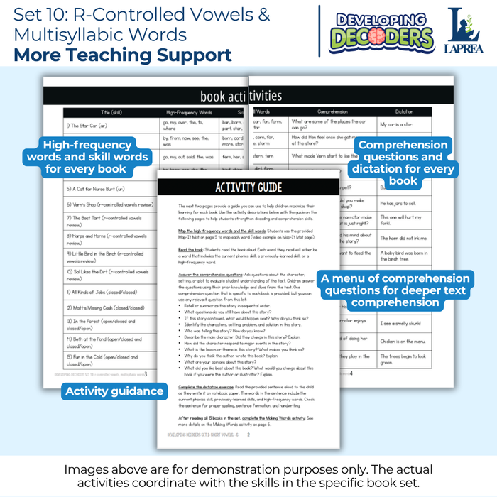 Decodable Readers: 15 R-Controlled Vowels & Multisyllabic Words Phonics Books for Beginning Readers (Developing Decoders Set 10)