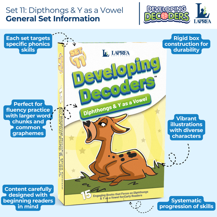 Decodable Readers: 15 Diphthongs Phonics Books for Beginning Readers (Developing Decoders Set 11)