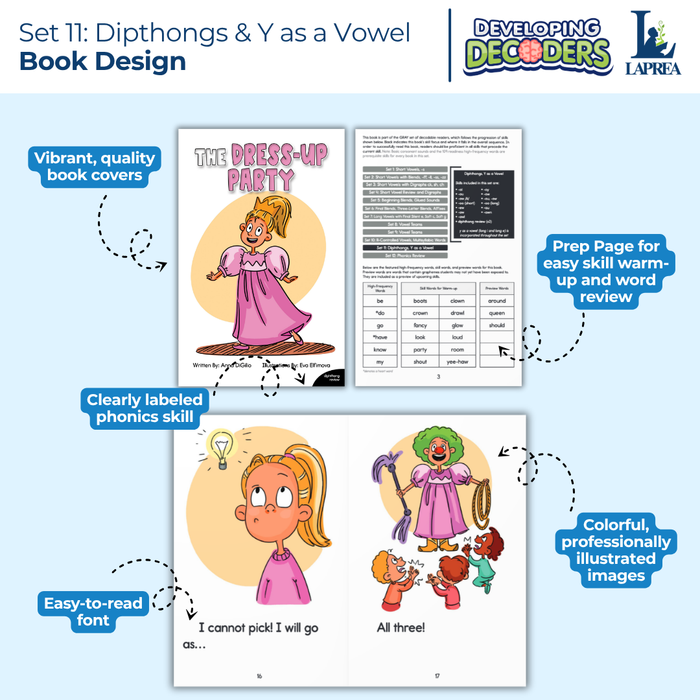 Decodable Readers: 15 Diphthongs Phonics Books for Beginning Readers (Developing Decoders Set 11)