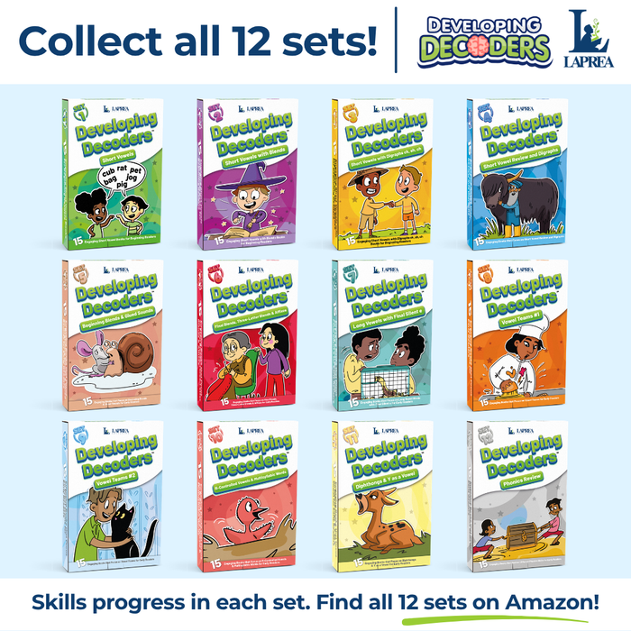 Decodable Readers: 15 Short Vowel Phonics Decodable Books for Beginning Readers (Developing Decoders Set 3)