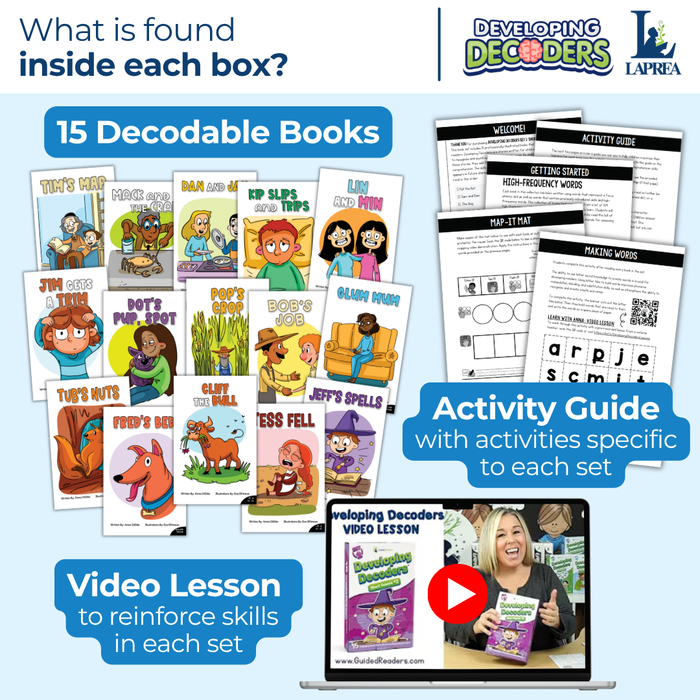 Decodable Readers: 15 Short Vowel Phonics Decodable Books for Beginning Readers (Developing Decoders Set 2)