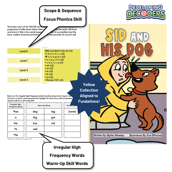 Developing Decoders Whole YELLOW Collection: Levels K - 3 | 164 Fundations® Aligned Books