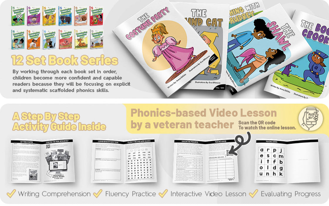 Decodable Readers: 15 Diphthongs Phonics Books for Beginning Readers (Developing Decoders Set 11)