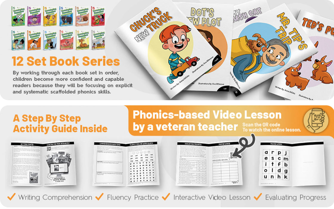 Decodable Readers: 15 Short Vowel Phonics Decodable Books for Beginning Readers (Developing Decoders Set 3)