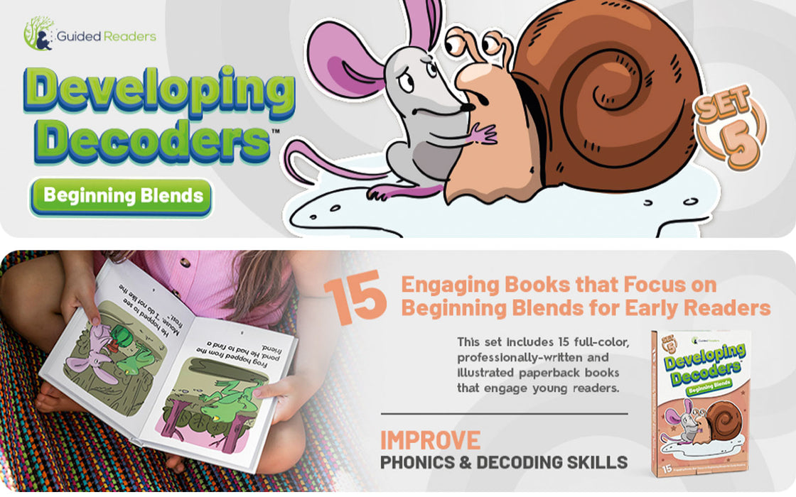 Decodable Readers: 15 Beginning Blends Phonics Decodable Books for Beginning Readers (Developing Decoders Set 5)