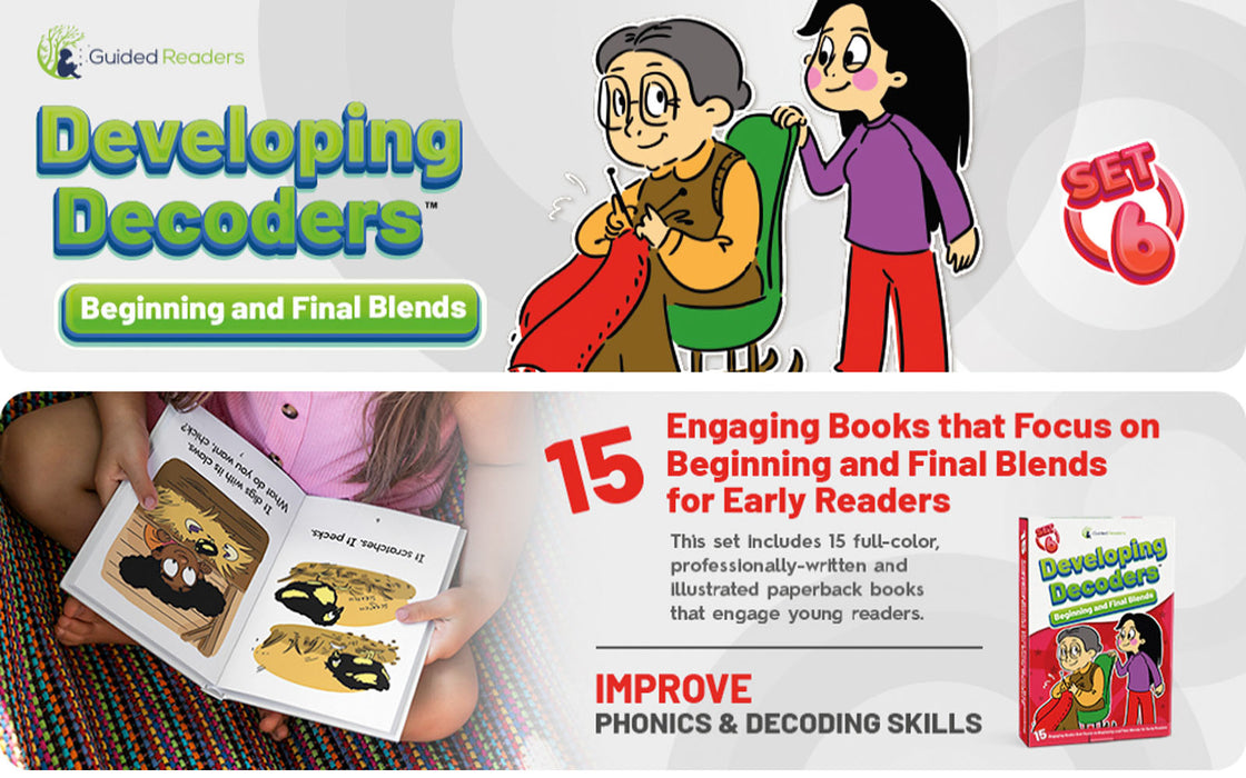 Decodable Readers: 15 Beginning and Final Blends Phonics Books for Beginning Readers (Developing Decoders Set 6)