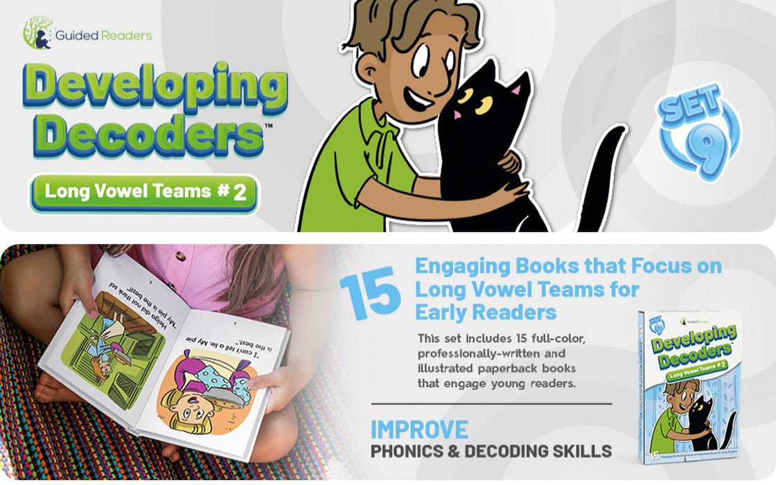Decodable Readers: 15 Long Vowel Teams Phonics Books for Beginning Readers (Developing Decoders Set 9)