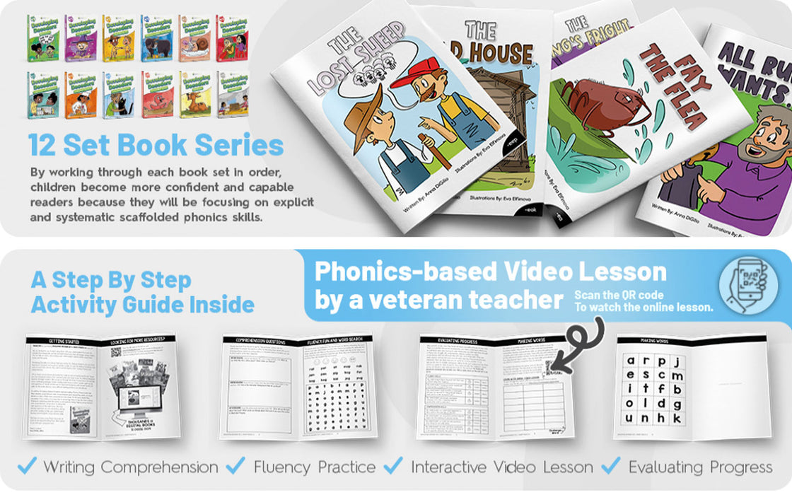Decodable Readers: 15 Long Vowel Teams Phonics Books for Beginning Readers (Developing Decoders Set 9)
