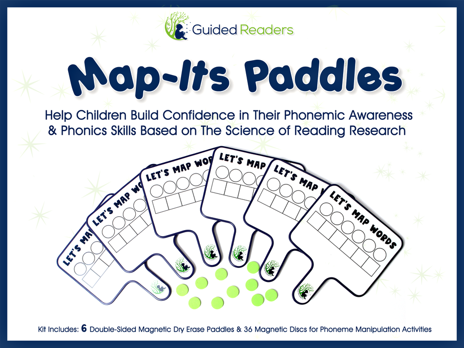 [SINGLE] Word Mapping - Map-Its Paddles - 6 Phoneme Grapheme Mapping Paddles (1 Map-It Paddle Kit) *1 Kit has 6 paddles