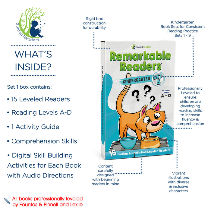 Kindergarten Book Set - Leveled Readers for Kindergarteners - Remarkable Readers (Set 5)