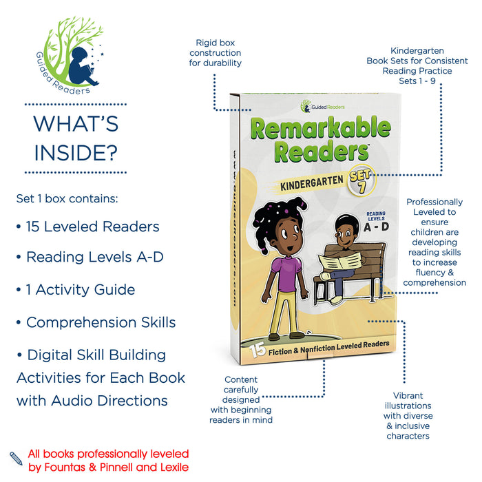 Kindergarten Book Set - Leveled Readers for Kindergarteners - Remarkable Readers (Set 7)