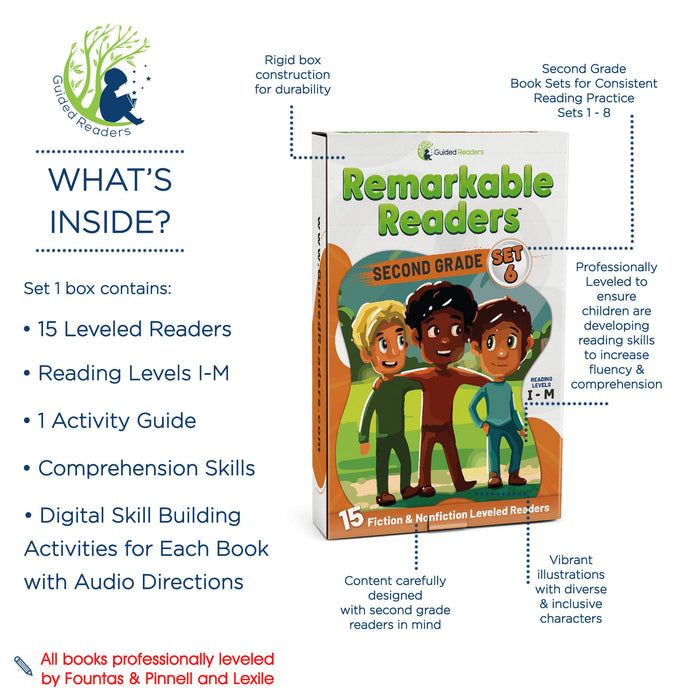 Leveled Readers - 2nd Grade Reading Books - Remarkable Readers (Set 6)